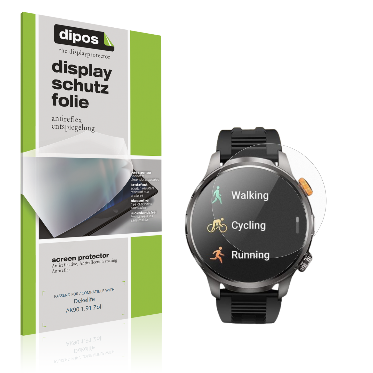 6x Schutzfolie matt für Dekelife AK90 1.91 Zoll Display-Schutzfolie