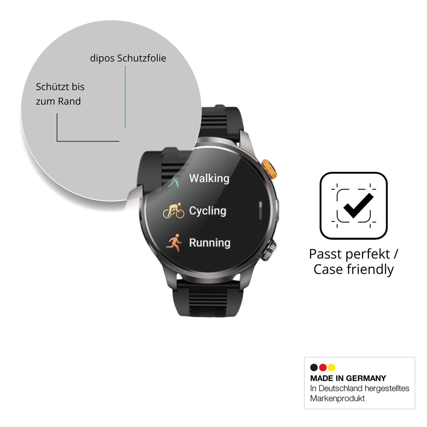 2x 9H Schutzfolie matt für Dekelife AK90 1.91 Zoll Panzerfolie