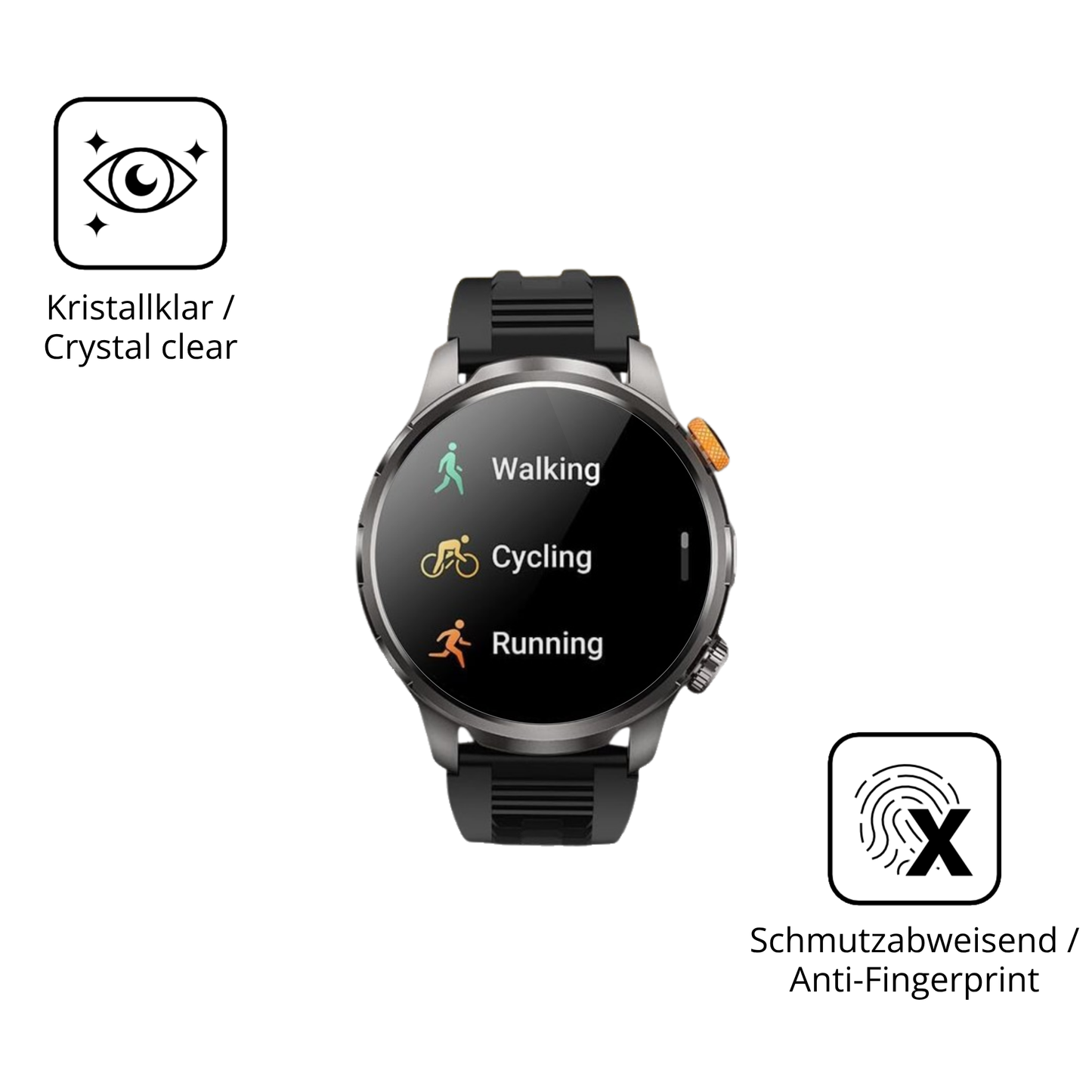 2x 9H Schutzfolie für Dekelife AK90 1.91 Zoll Panzerfolie