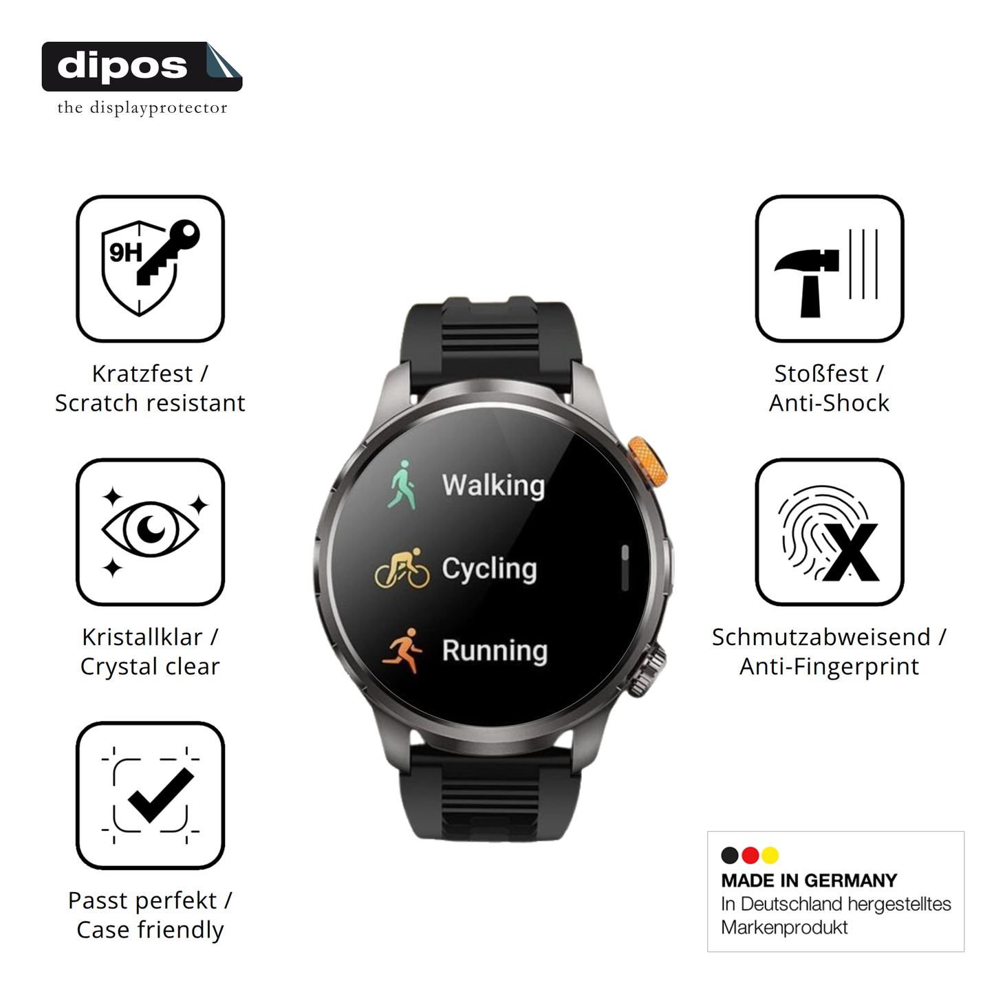 2x 9H Schutzfolie für Dekelife AK90 1.91 Zoll Panzerfolie