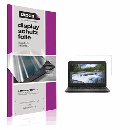 Klare Displayschutzfolie von dipos passend für Dell Latitude 3310, präziser Zuschnitt und blasenfrei montiert