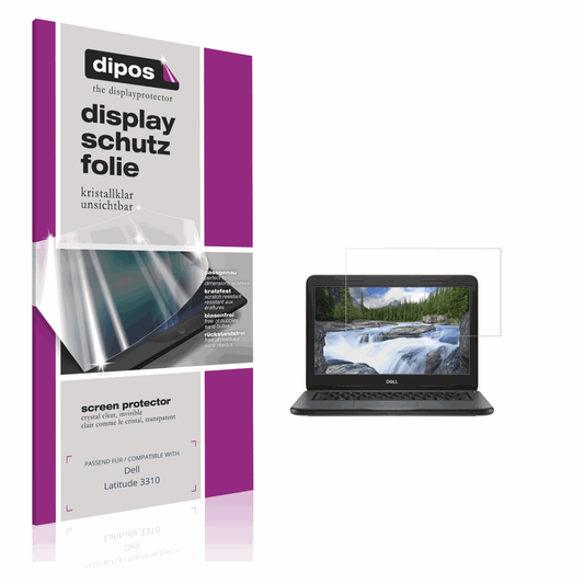 Klare Displayschutzfolie von dipos passend für Dell Latitude 3310, präziser Zuschnitt und blasenfrei montiert