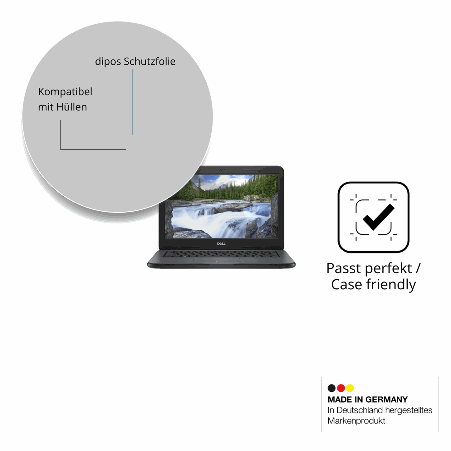Schutzfolie mit optimaler Passform, zur Verwendung mit Hüllen geeignet