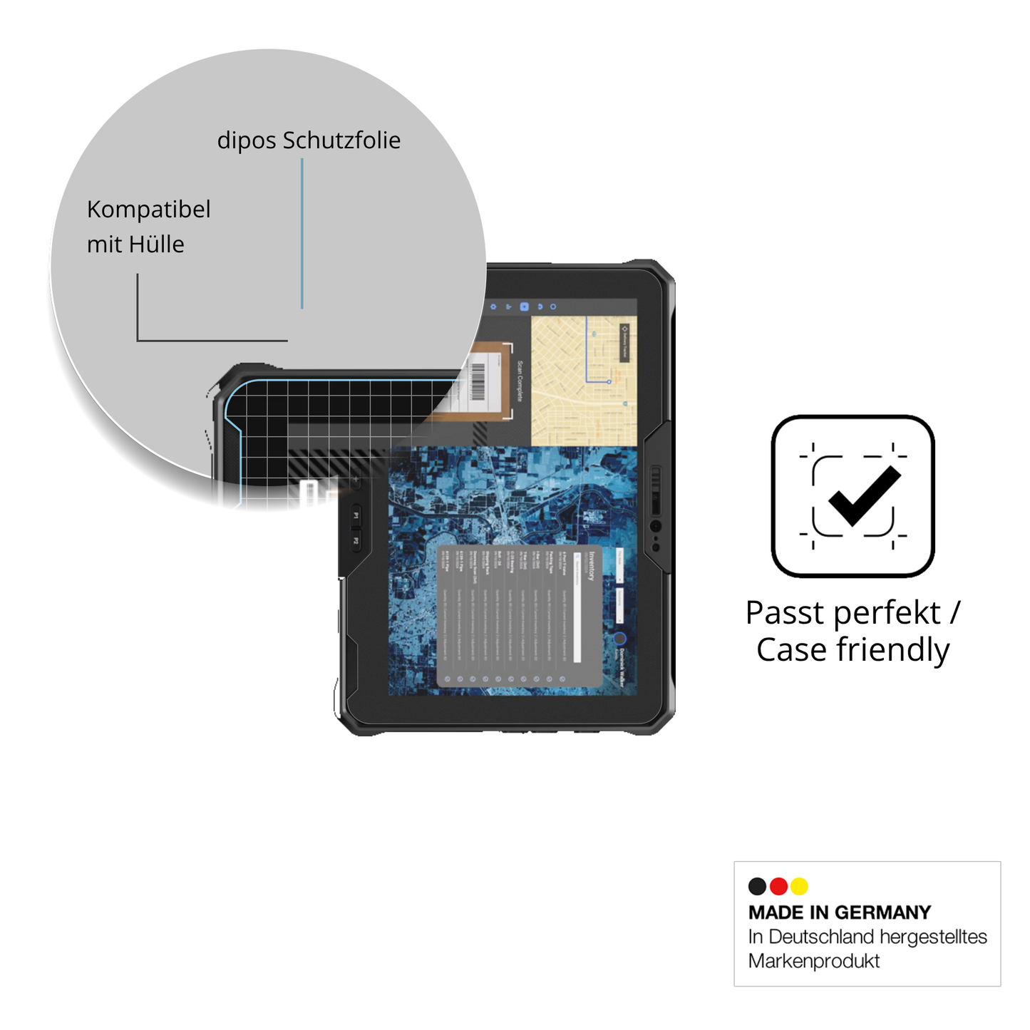 2x Schutzfolie matt für Dell Latitude 7030 Rugged Display-Schutzfolie