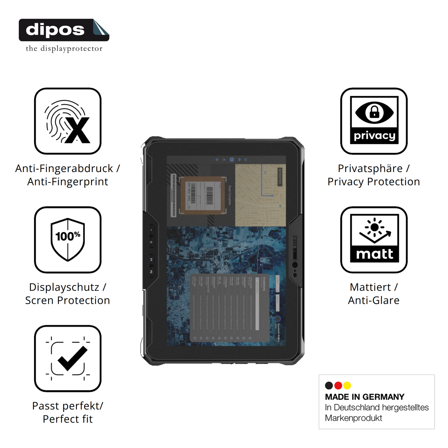 Blickschutzfolie für Dell Latitude 7030 Rugged matt Schutzfolie Privacy