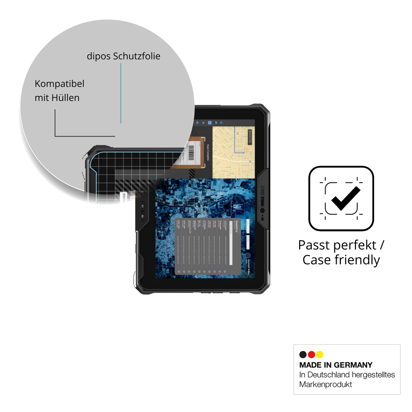 2x Schutzfolie klar für Dell Latitude 7030 Rugged Display-Schutzfolie