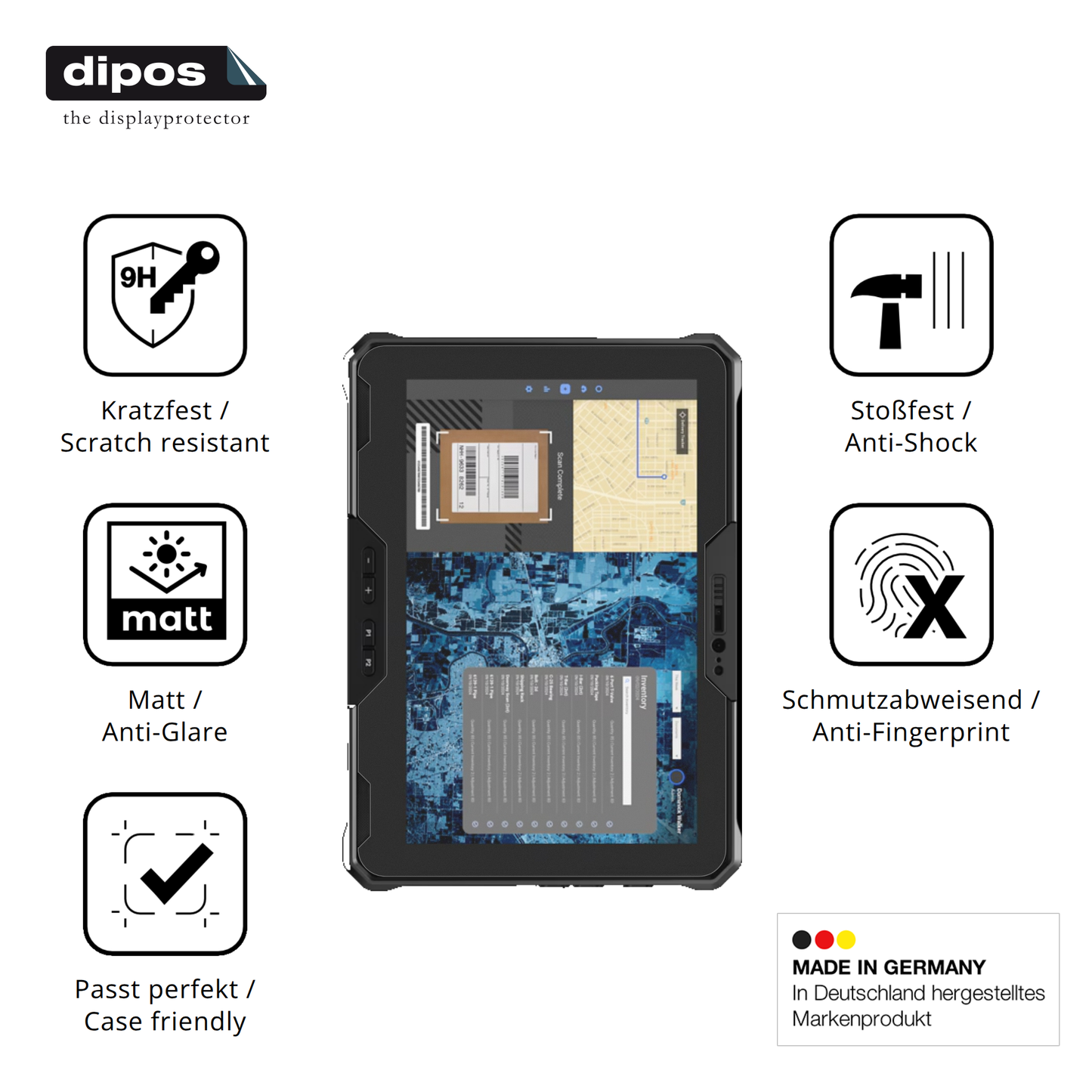 2x 9H Schutzfolie matt für Dell Latitude 7030 Rugged Panzerfolie