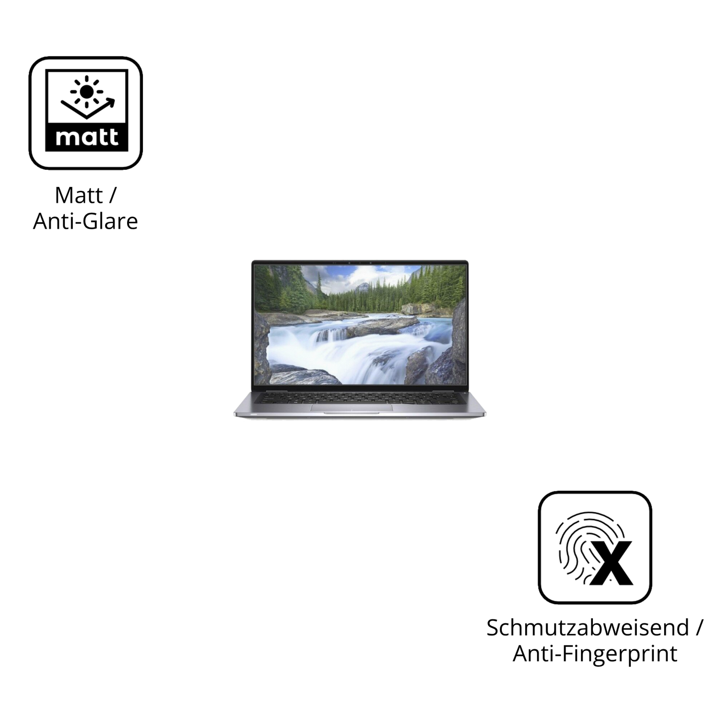 Dünne und entspiegelnde Folie passend zugeschnitten für Dell Latitude 7400 2-in-1