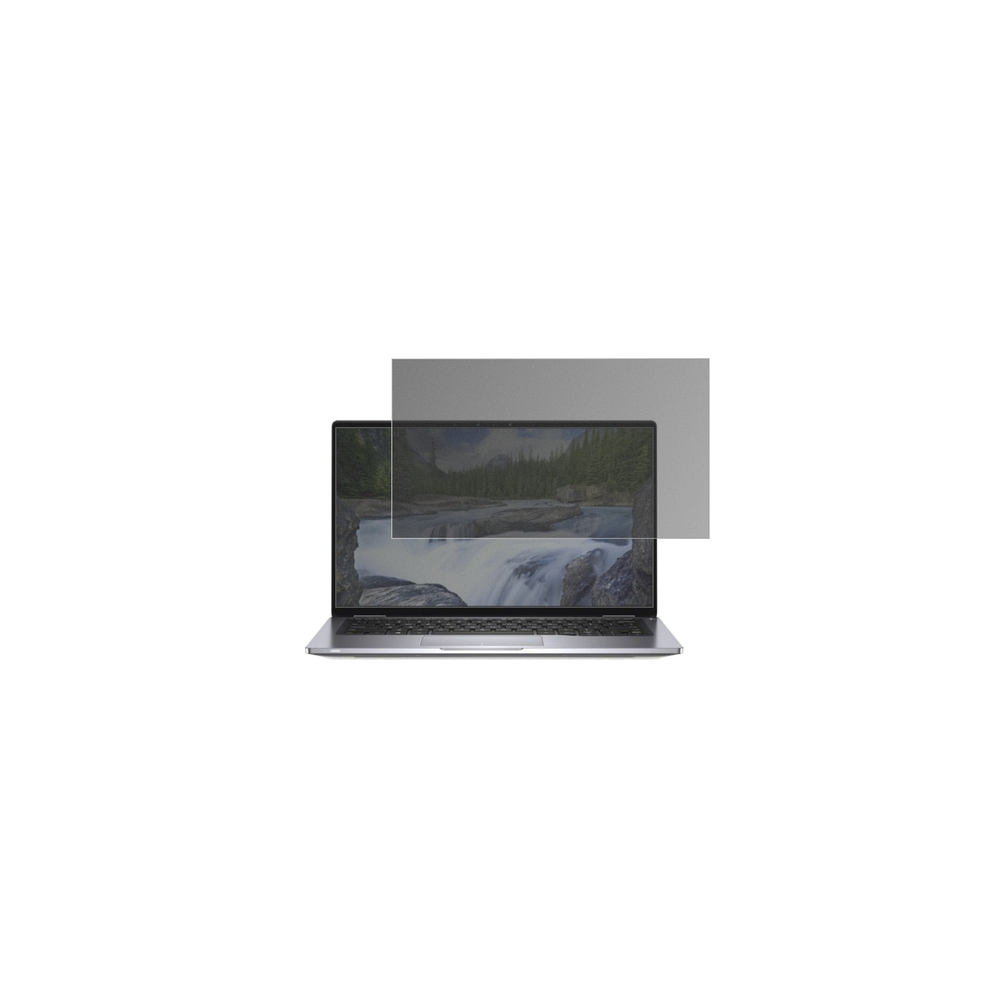 DellLatitude 7400 2-in-1 mit aufgebrachtem dipos Displayschutz, der seitliche Einblicke blockiert