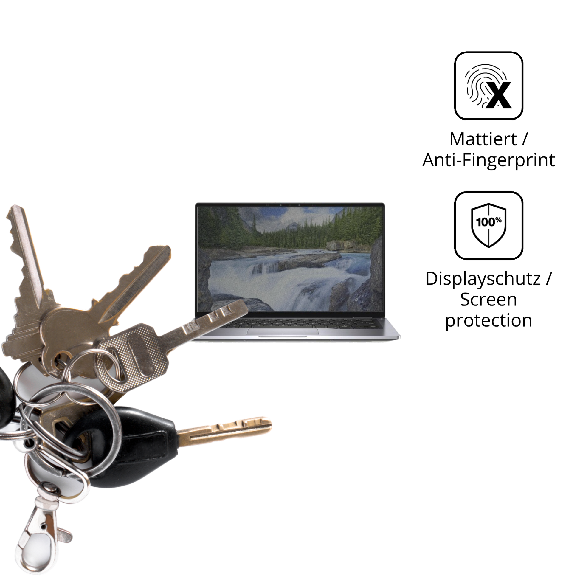 dipos Displayschutz für Dell Latitude 7400 2-in-1, mattierte Oberfläche, Blickschutzfilter und perfekter Passform