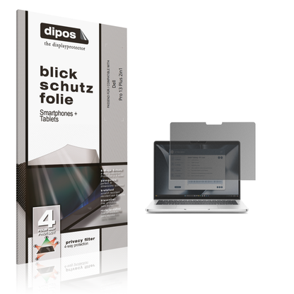 Blickschutzfolie von dipos passend für Dell Pro 13 Plus 2in1, präziser Zuschnitt und blasenfrei montiert