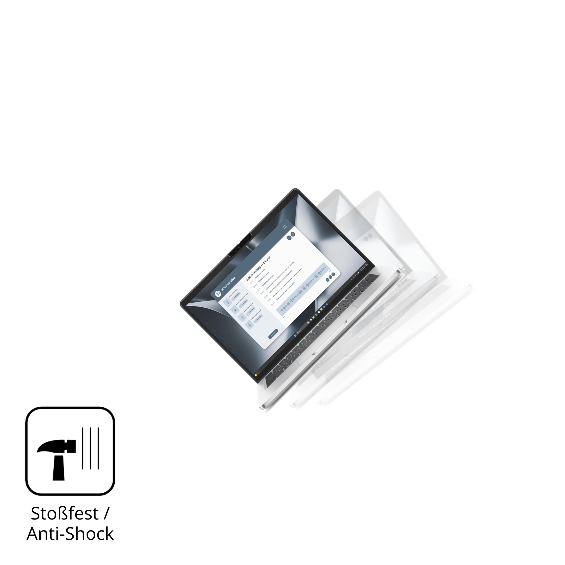 Schutz gegen Kratzer auf dem Dell Pro 13 Plus 2in1 Glas durch Schlüssel, Stöße gegen die Tischkante oder Stürze