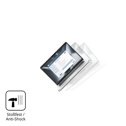 Schutz gegen Kratzer auf dem Dell Pro 13 Plus 2in1 Glas durch Schlüssel, Stöße gegen die Tischkante oder Stürze