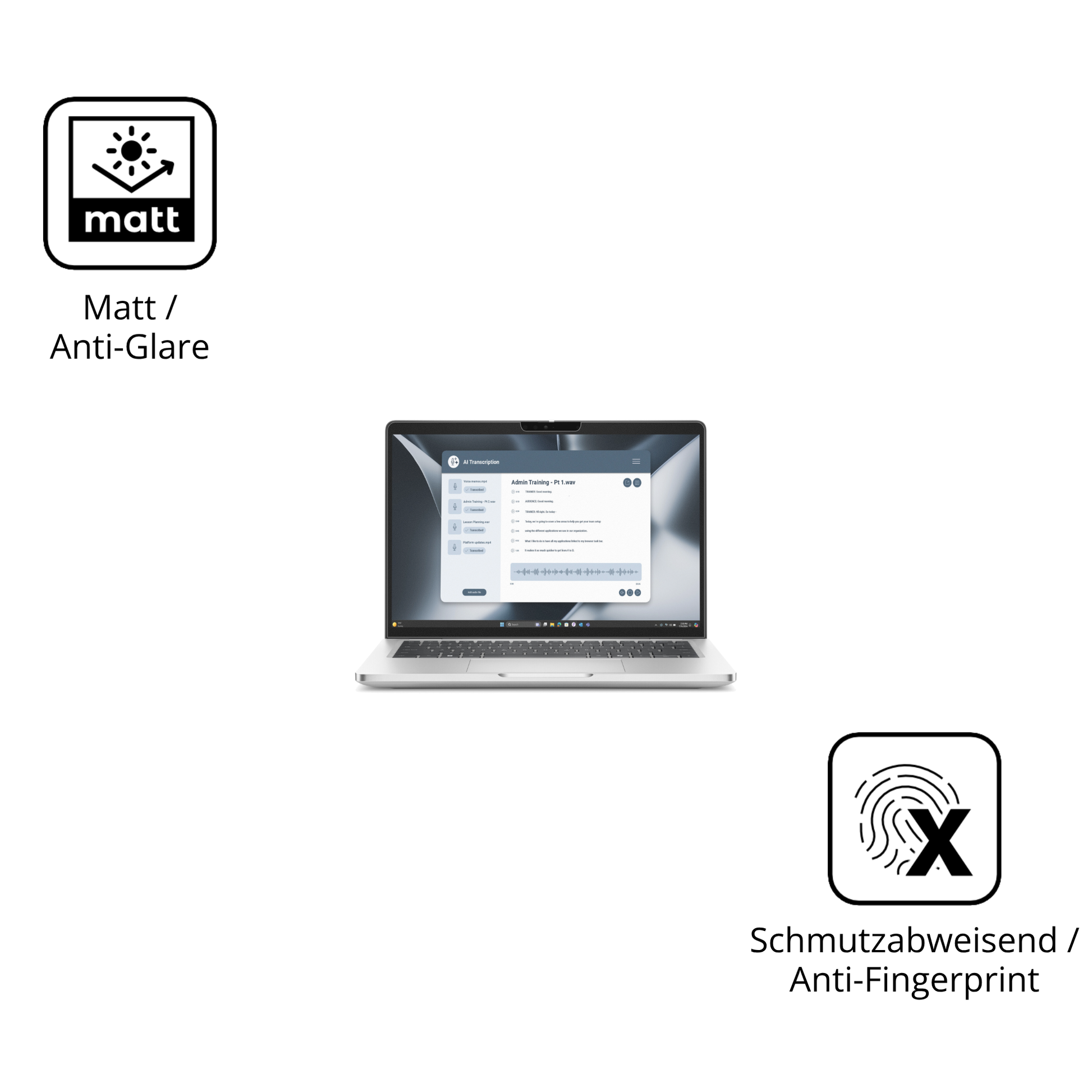 9H Hartbeschichtete, flexible Folie passend zugeschnitten für Dell Pro 13 Plus 2in1