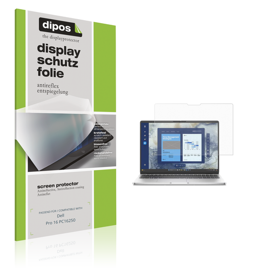 Matte Displayschutzfolie von dipos passend für Dell Pro 16 PC16250, präziser Zuschnitt und blasenfrei montiert