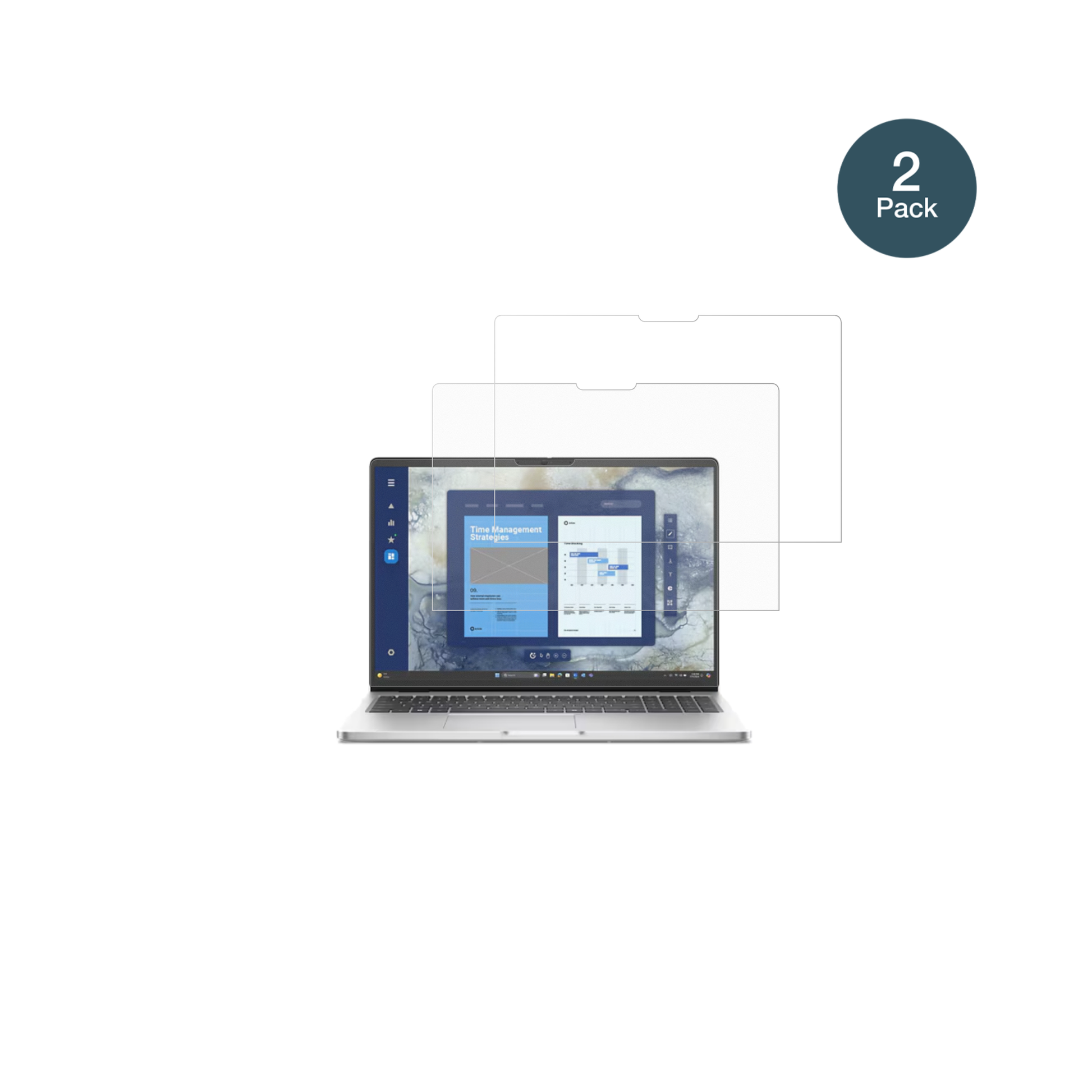 DellPro 16 PC16250 mit aufgebrachter dipos Panzerfolie, die lästige Fingerabdrücke minimiert