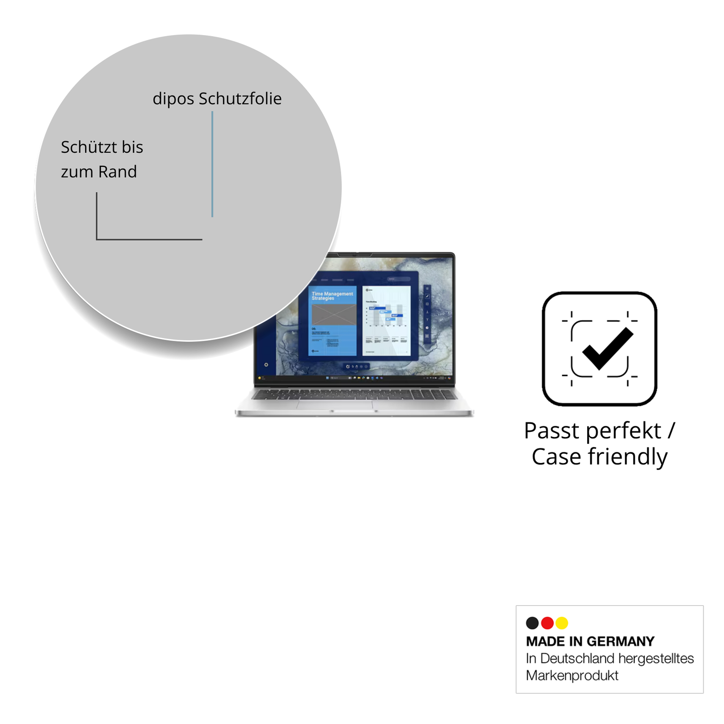 Besonders flexibler Displayschutz mit Anti-Shock-Schicht im Materialmix