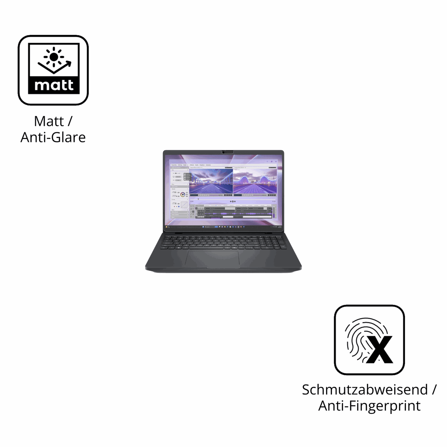 Dünne und entspiegelnde Folie passend zugeschnitten für Dell Pro Max 16 MC16250