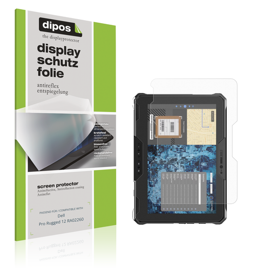 Matte Displayschutzfolie von dipos passend für dellpro rugged 12 ra02260, präziser Zuschnitt und blasenfrei montiert