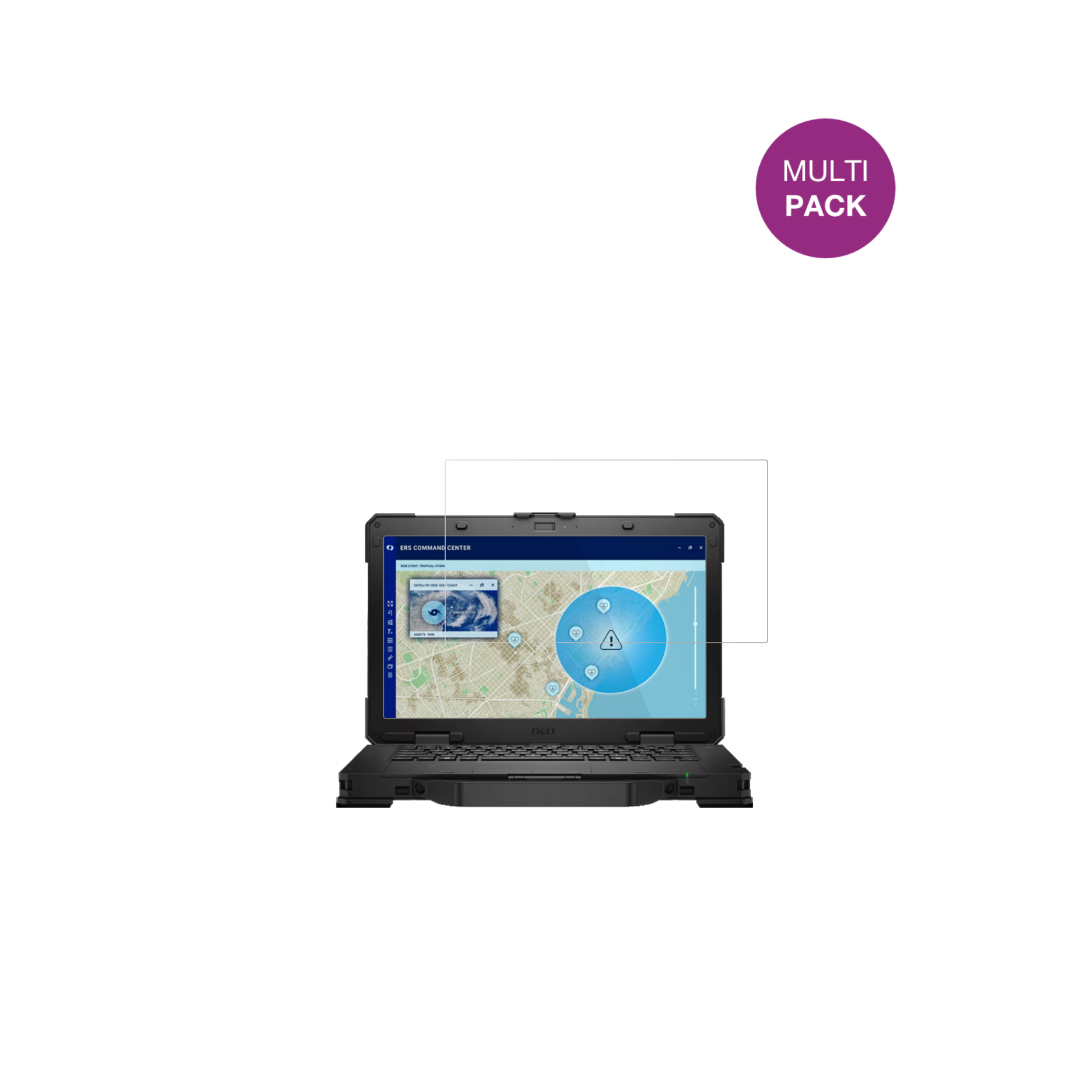 dellpro rugged 14 laptop mit aufgebrachter dipos Displayschutzfolie, glasklare Darstellung ohne Einschränkungen