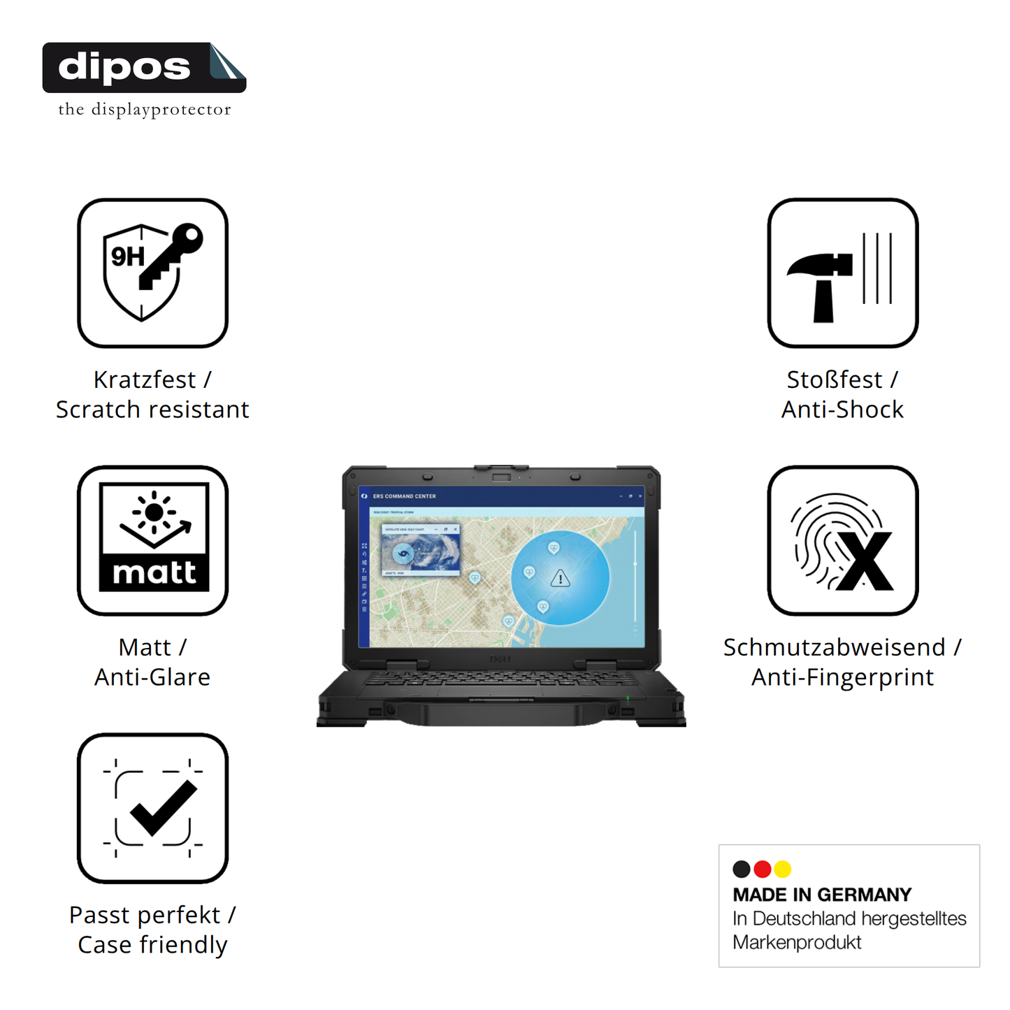 Displayschutz hergestellt in Deutschland, höchste Qualität made in Germany