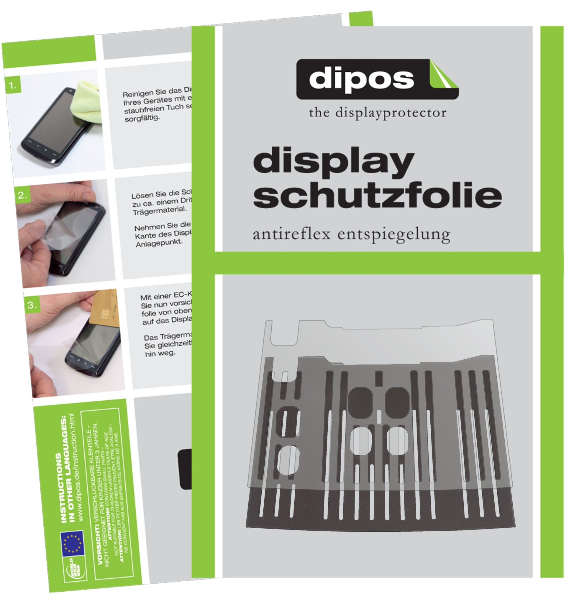 Matte Displayschutzfolie von dipos passend für De Longhi Dinamica 352.55 Tropfblech, präziser Zuschnitt und blasenfrei montiert