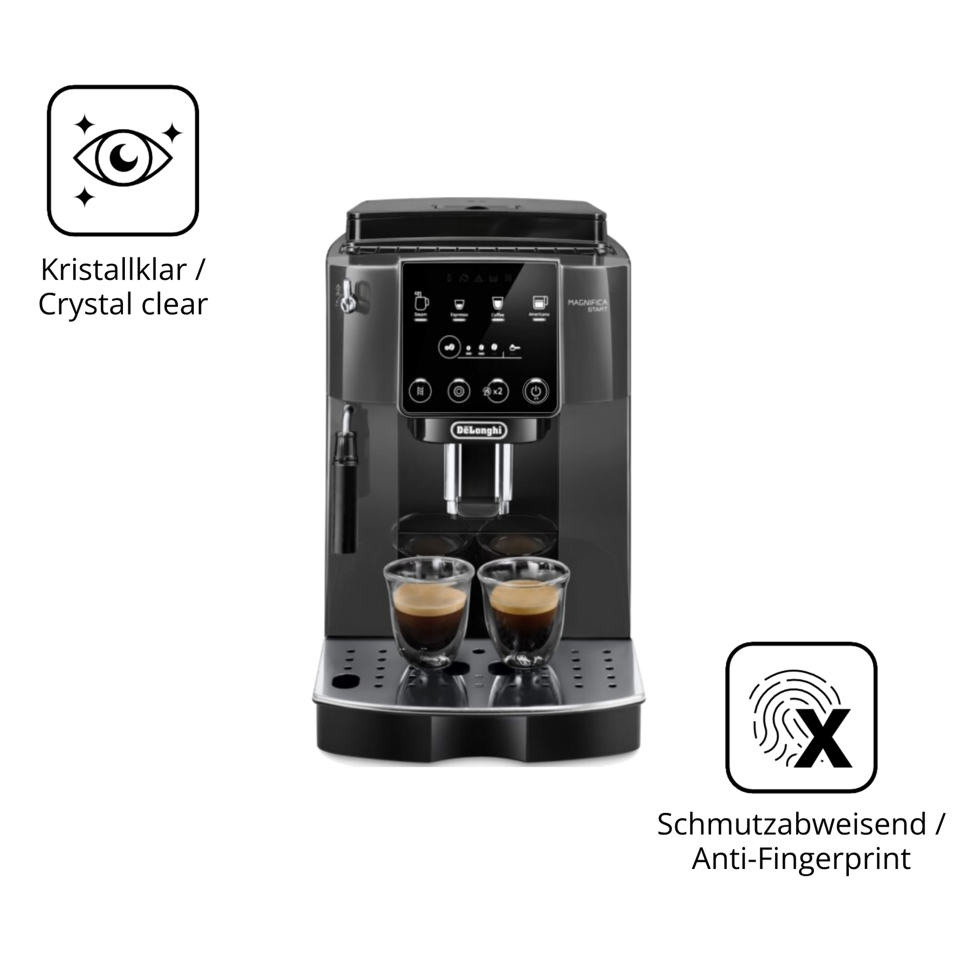 Flexible TPU-Folie passend zugeschnitten für De Longhi Magnifica Start ECAM 220.22.GB, vollständige Abdeckung