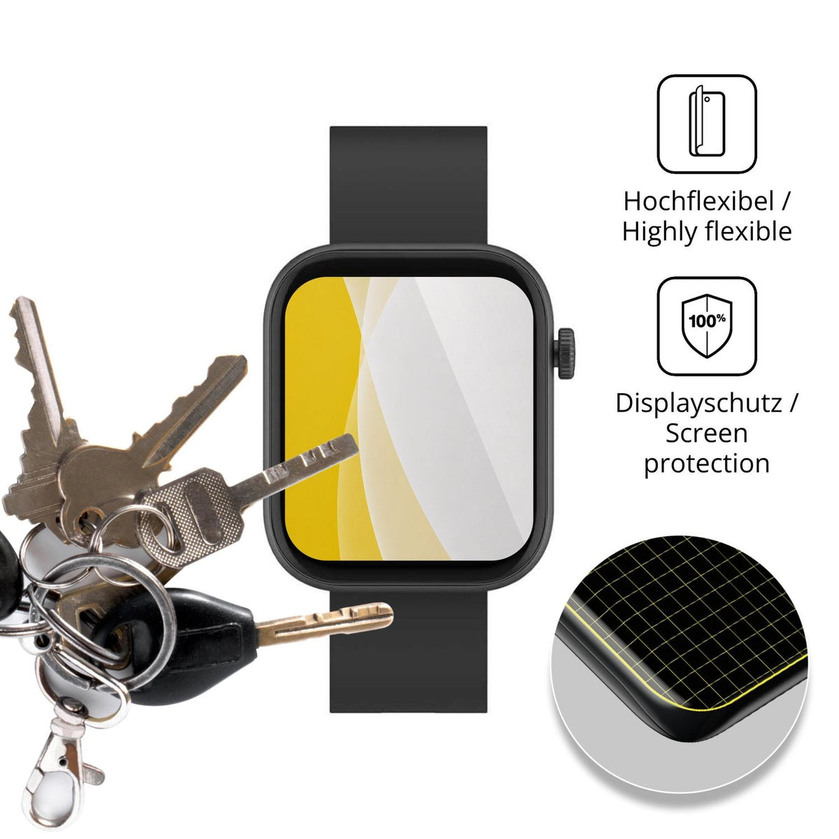 dipos Displayschutz für Denver SWC-185B, transparente Oberfläche, geringe Dicke und perfekte Passform