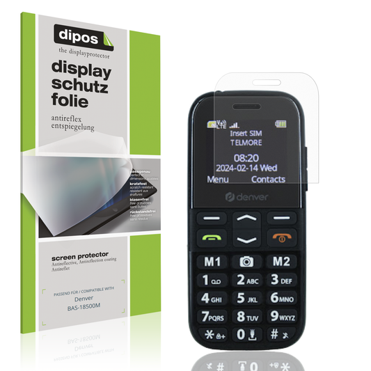 Matte Displayschutzfolie von dipos passend für Denver BAS-18500M, präziser Zuschnitt und blasenfrei montiert