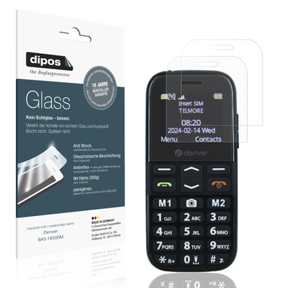 Matte Displayschutzfolie von dipos passend für Denver BAS-18500M, 9H kratzfest und blasenfrei montiert