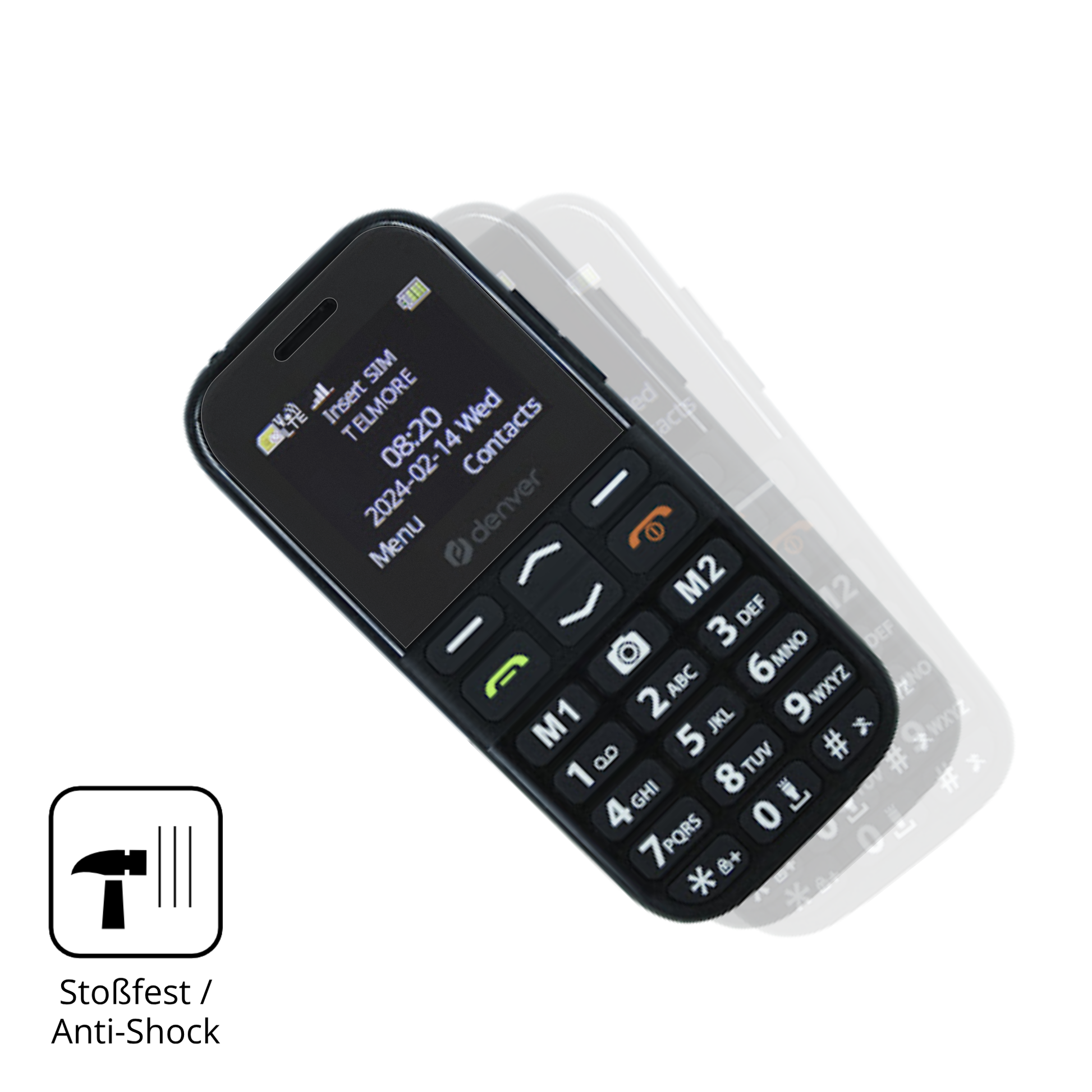 Schutz gegen Kratzer auf dem Denver BAS-18600L Glas durch Schlüssel, Stöße gegen die Tischkante oder Stürze