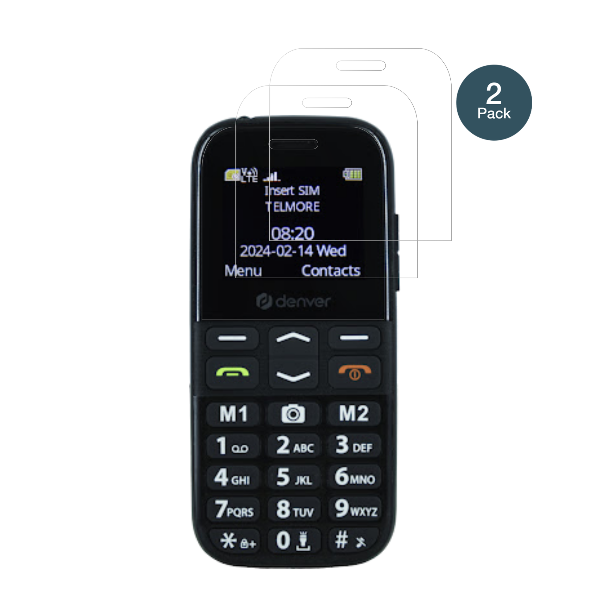 DenverBAS-18500M mit aufgebrachter dipos Flex Schutzfolie, glasklare Darstellung ohne Einschränkungen