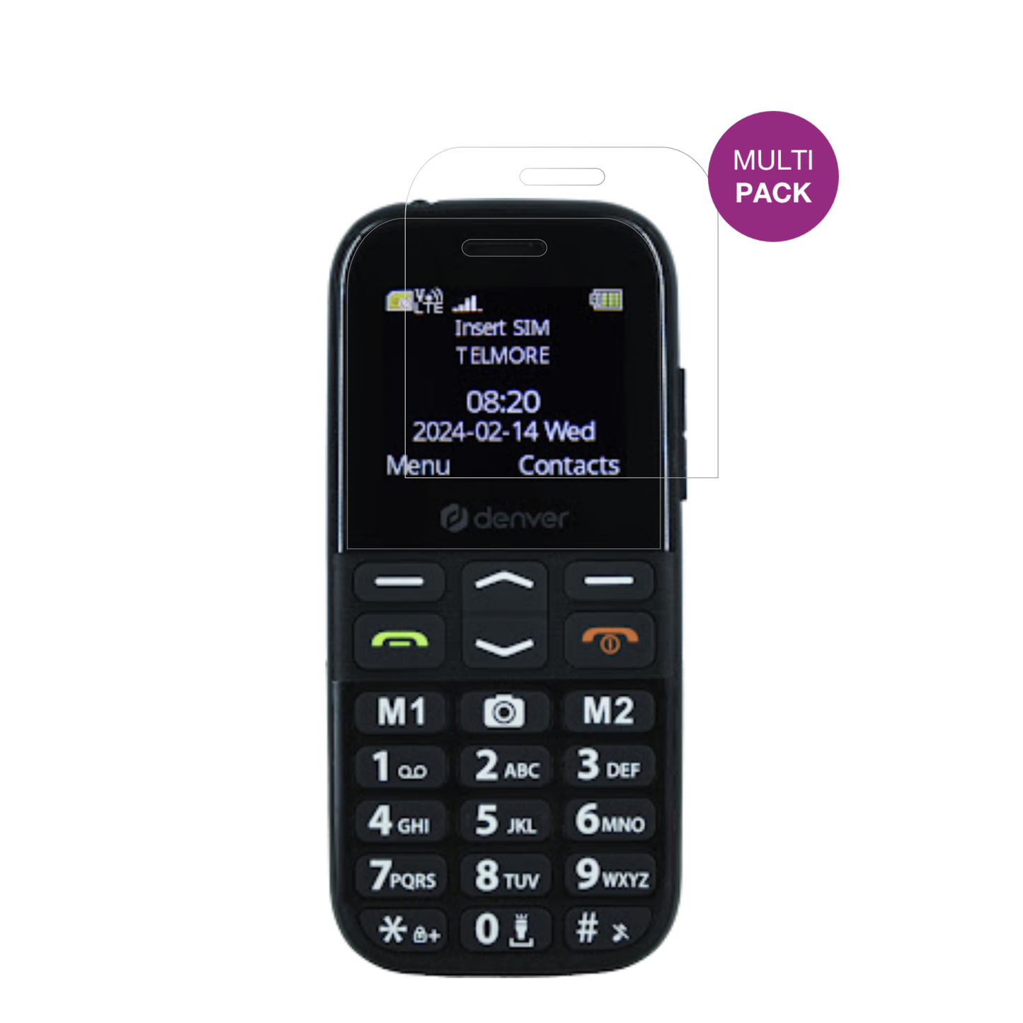 DenverBAS-18600L mit aufgebrachter dipos Displayschutzfolie, glasklare Darstellung ohne Einschränkungen