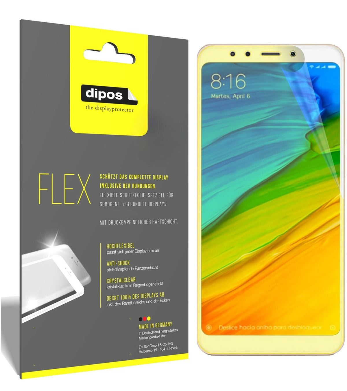 2x 3D Full Cover Schutzfolie für Xiaomi Redmi 5 Plus