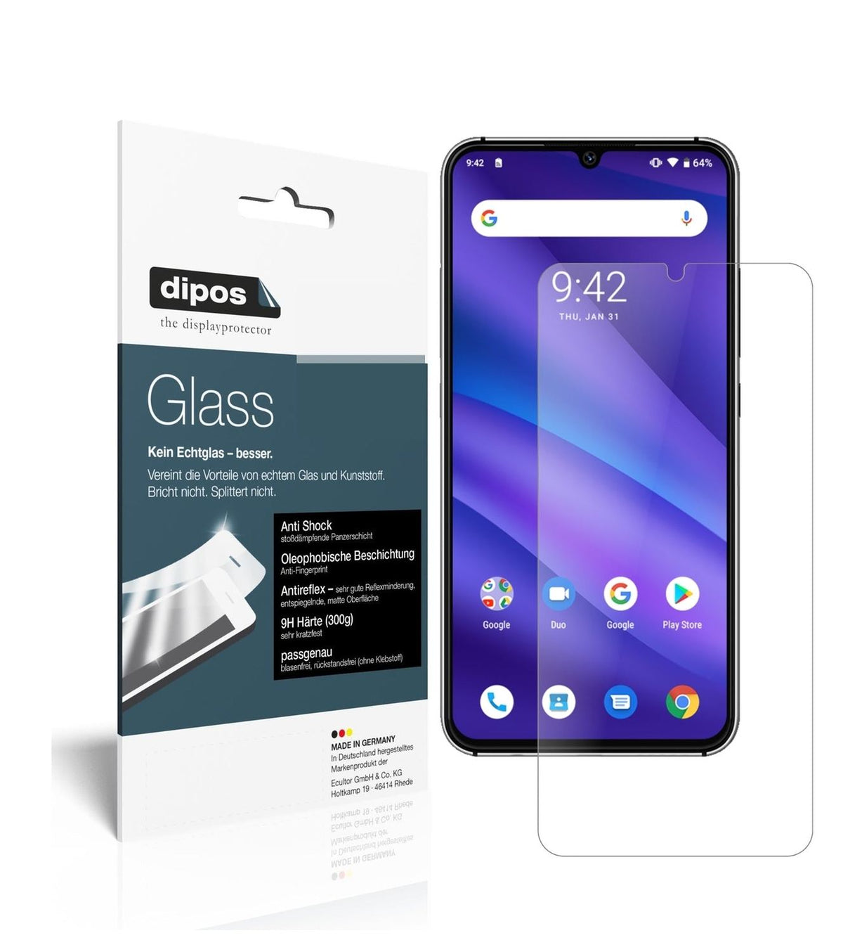 1x 9H Schutzfolie matt für Umidigi A5 Pro Panzerfolie