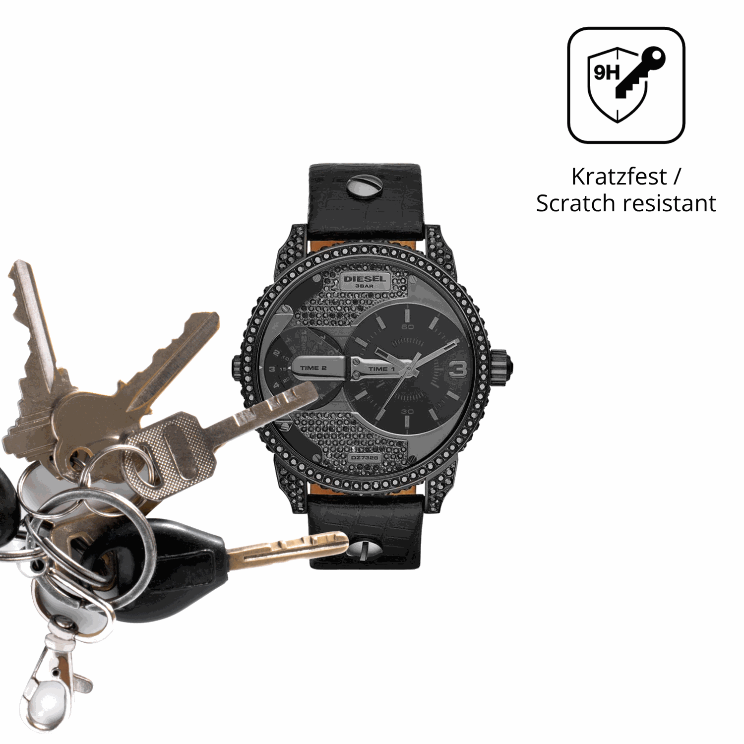 dipos Displayschutz für Diesel Mini Daddy, transparente Oberfläche, perfekte Passform auch für die Rundungen