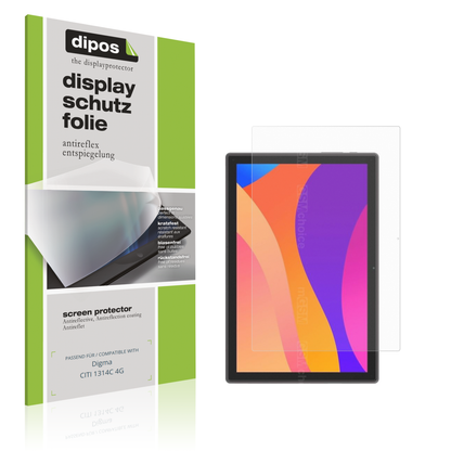 Matte Displayschutzfolie von dipos passend für Digma CITI 1314C 4G, präziser Zuschnitt und blasenfrei montiert