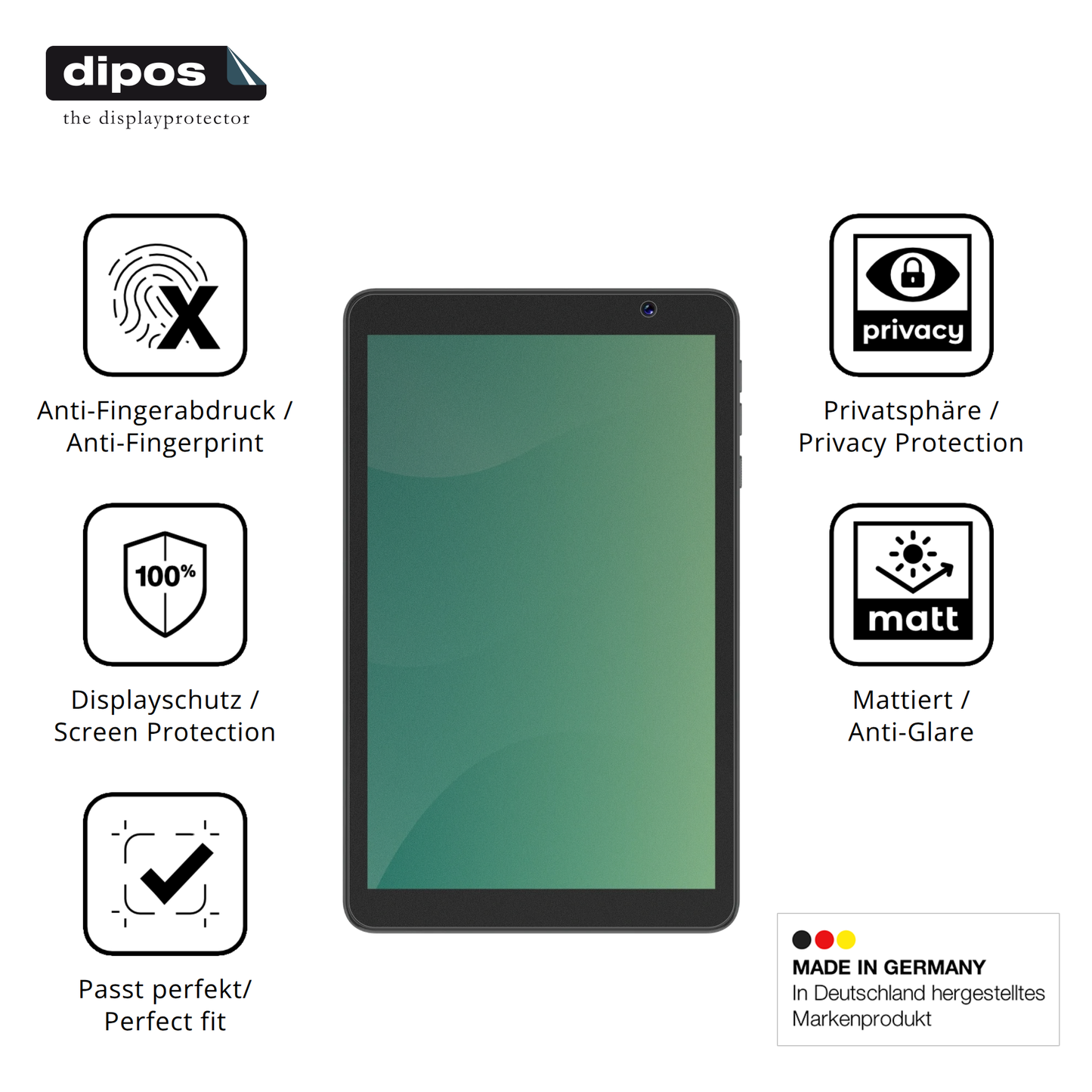 Privatsphäre-Schutz durch Sichtschutz-Folie passend zugeschnitten für Digma G8