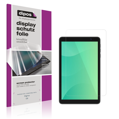 Klare Displayschutzfolie von dipos passend für Digma G8, präziser Zuschnitt und blasenfrei montiert