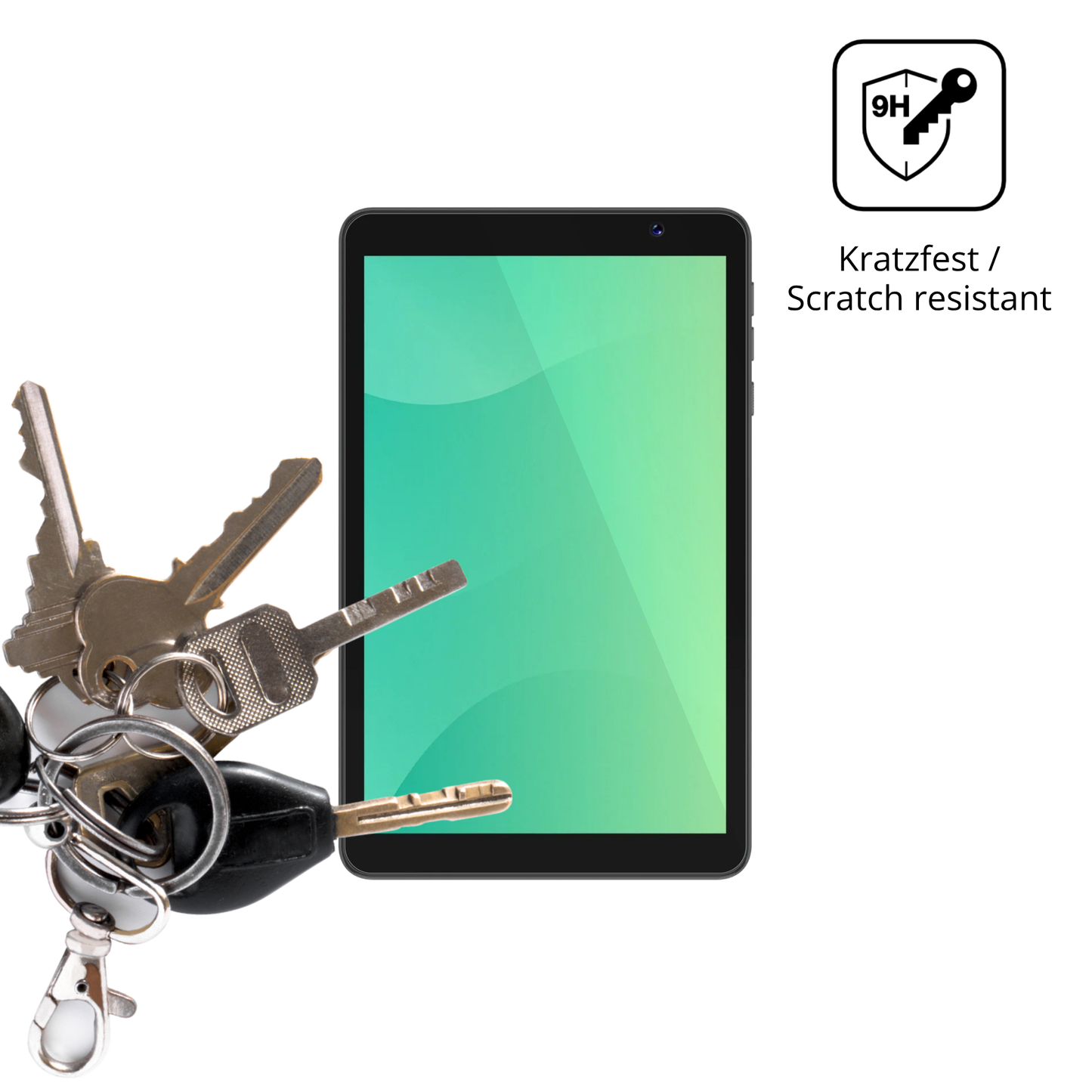 dipos Displayschutz für Digma G8, transparente Oberfläche, perfekte Passform auch für die Rundungen