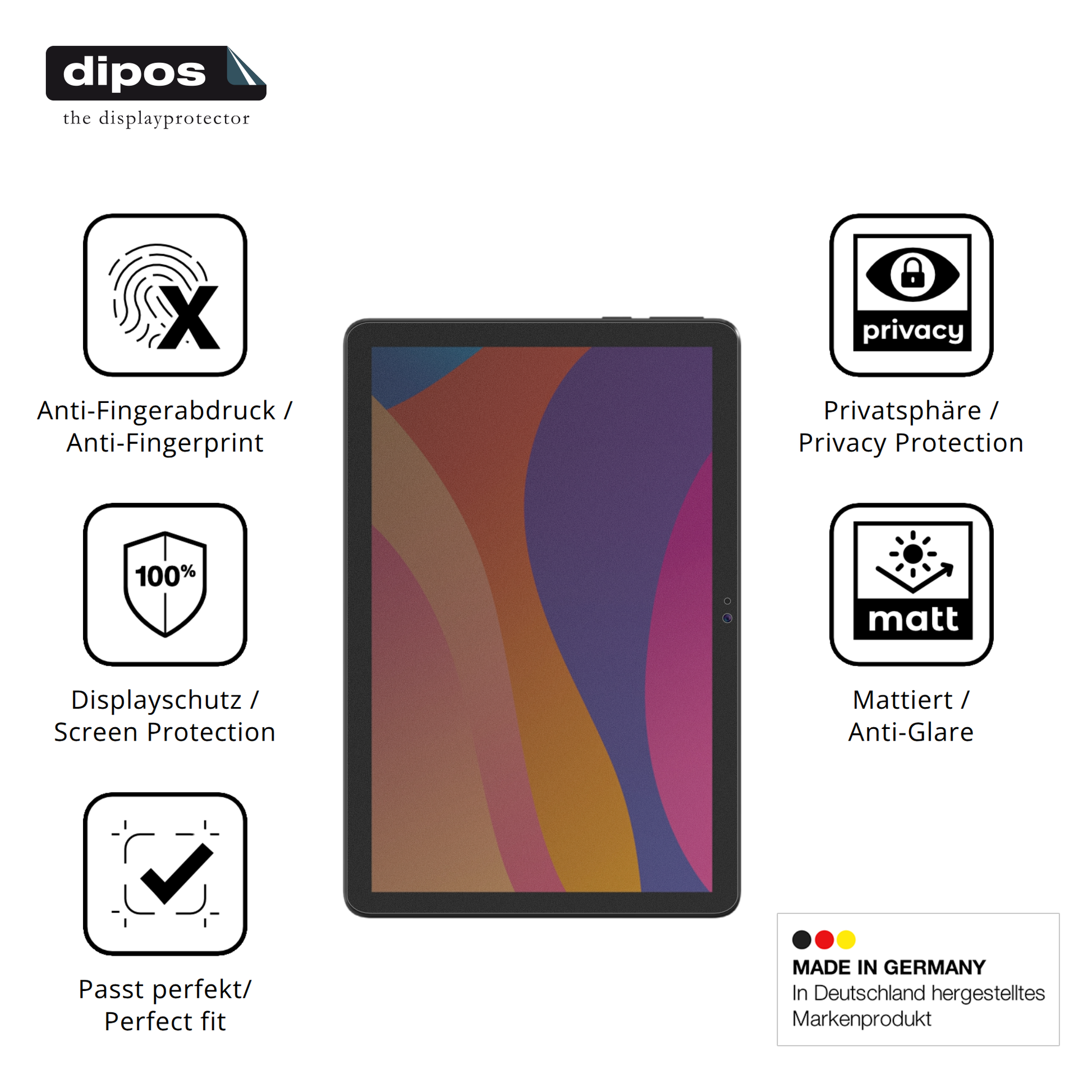 Privatsphäre-Schutz durch Sichtschutz-Folie passend zugeschnitten für Digma Optima 1413D 4G