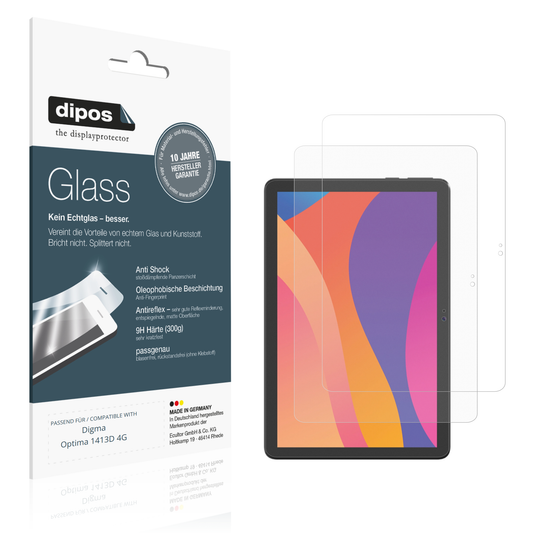 Matte Displayschutzfolie von dipos passend für Digma Optima 1413D 4G, 9H kratzfest und blasenfrei montiert