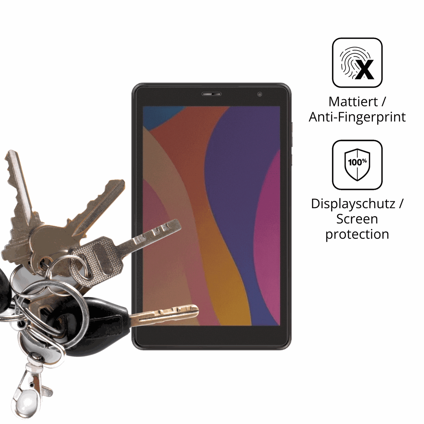 dipos Displayschutz für Digma Optima 8305C 4G, mattierte Oberfläche, Blickschutzfilter und perfekter Passform