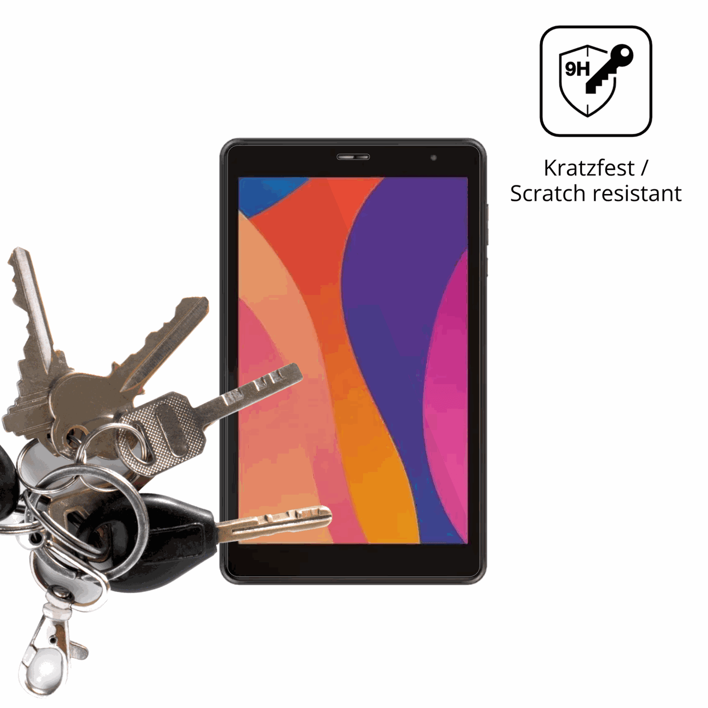 dipos Displayschutz für Digma Optima 8306C 4G, transparente Oberfläche, perfekte Passform auch für die Rundungen