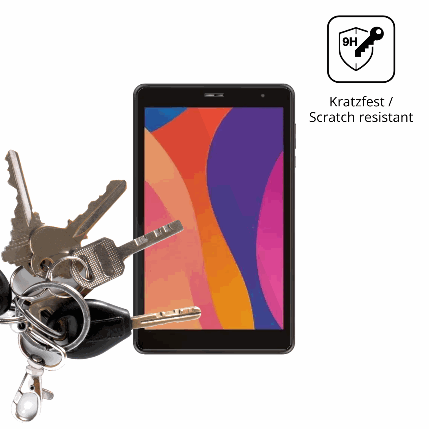 dipos Displayschutz für Digma Optima 8306C 4G, transparente Oberfläche, perfekte Passform auch für die Rundungen
