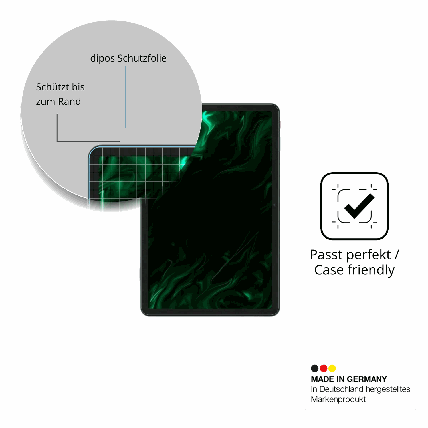 Besonders flexibler Displayschutz mit Anti-Shock-Schicht im Materialmix