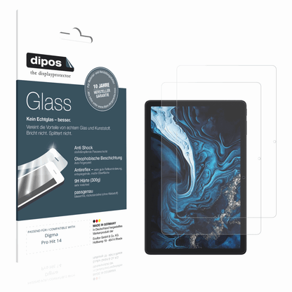 Matte Displayschutzfolie von dipos passend für Digma Pro Hit 14, 9H kratzfest und blasenfrei montiert