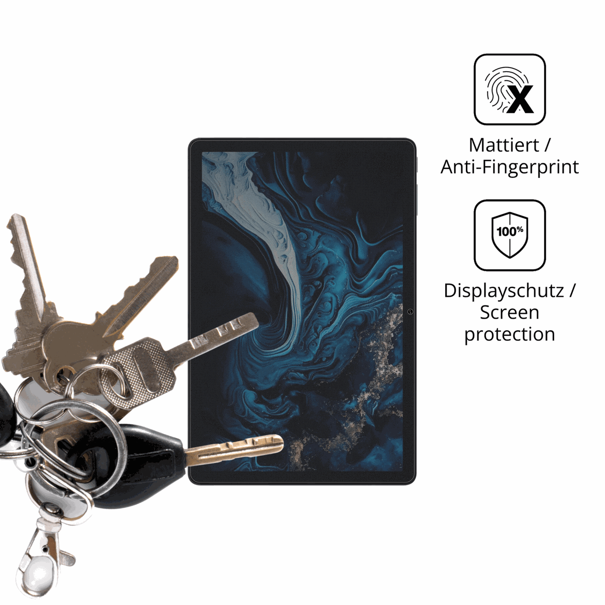 dipos Displayschutz für Digma Pro Hit 104, mattierte Oberfläche, Blickschutzfilter und perfekter Passform
