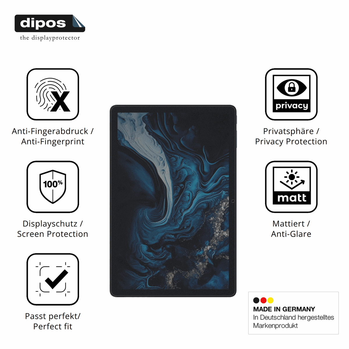 Privatsphäre-Schutz durch Sichtschutz-Folie passend zugeschnitten für Digma Pro Hit 104