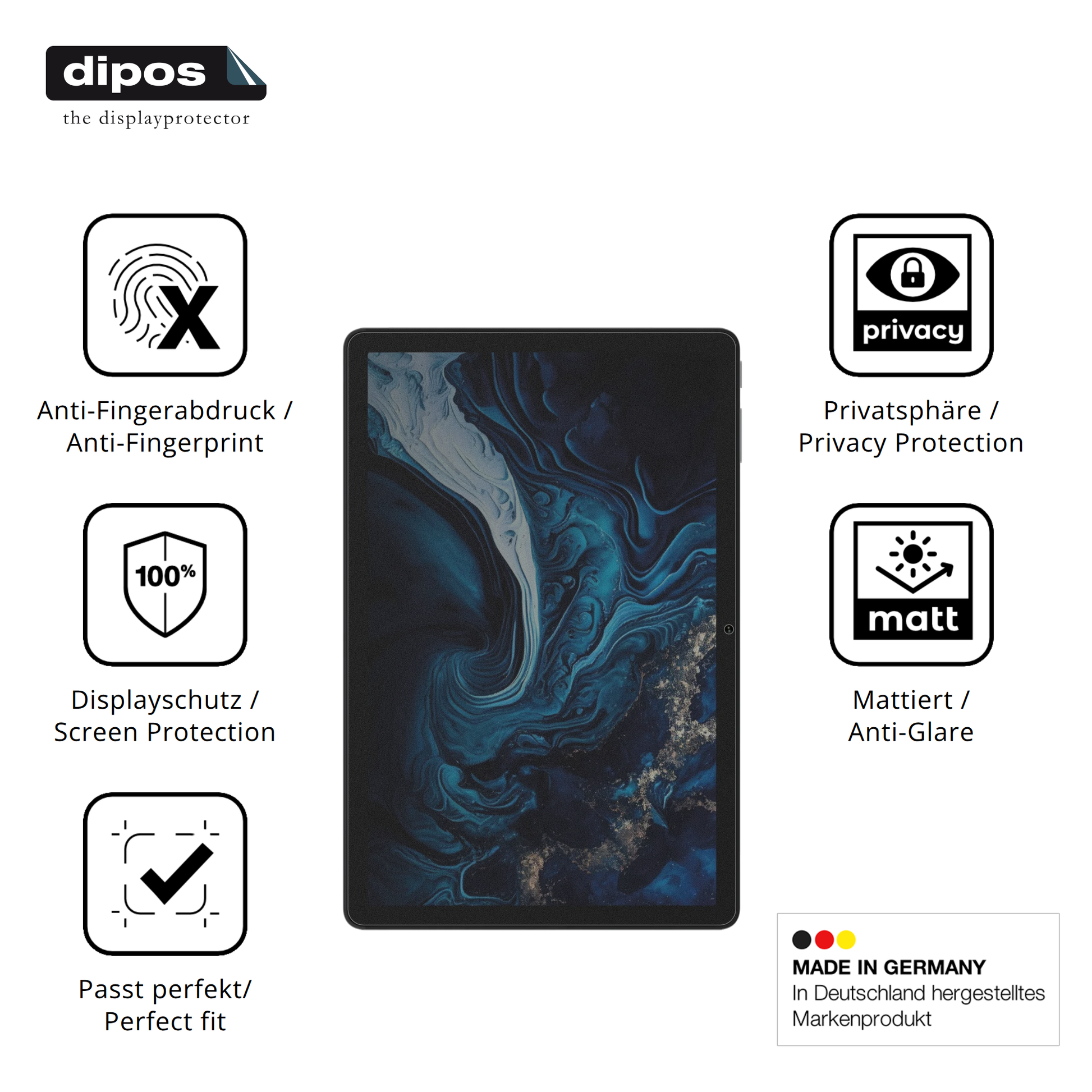 Privatsphäre-Schutz durch Sichtschutz-Folie passend zugeschnitten für Digma Pro Hit 14